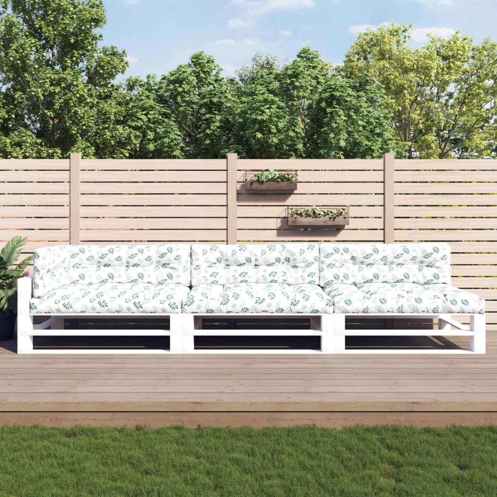 Palletkussens 7 st bladpatroon stof – afbeelding 1