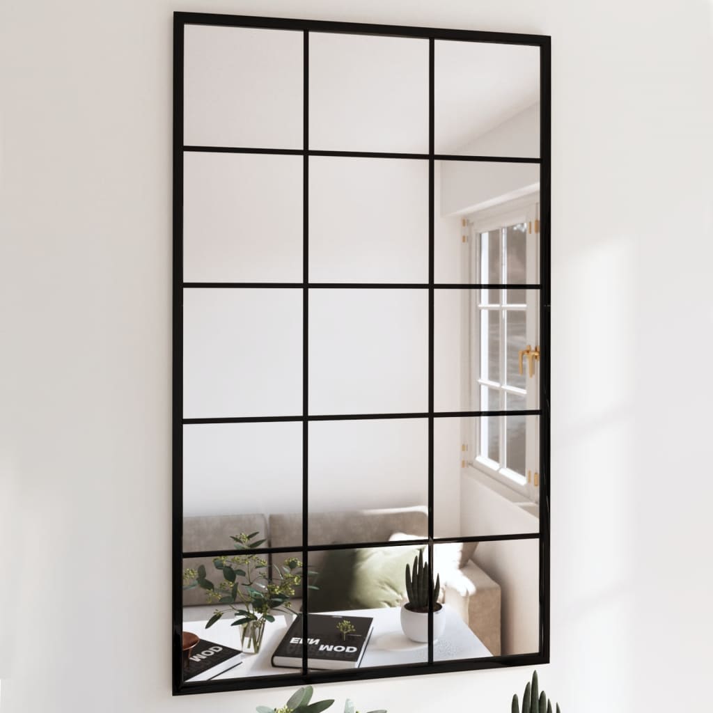 Wandspiegels 2 st 100x60 cm metaal zwart