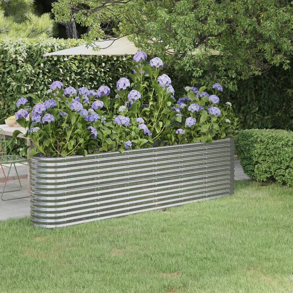 Plantenbak 260x40x68 cm gegalvaniseerd staal zilverkleurig