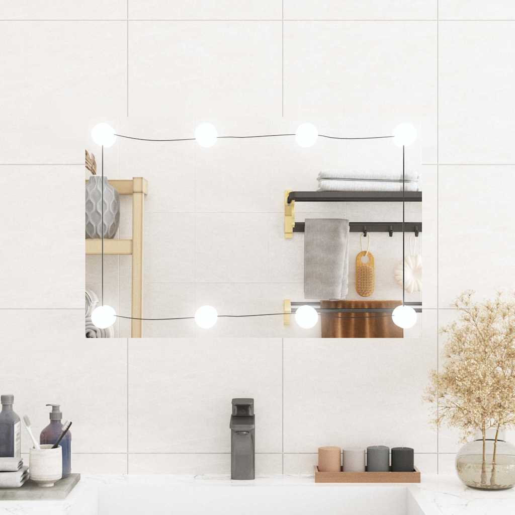 Wandspiegel met LED's rechthoekig 40x60 cm glas