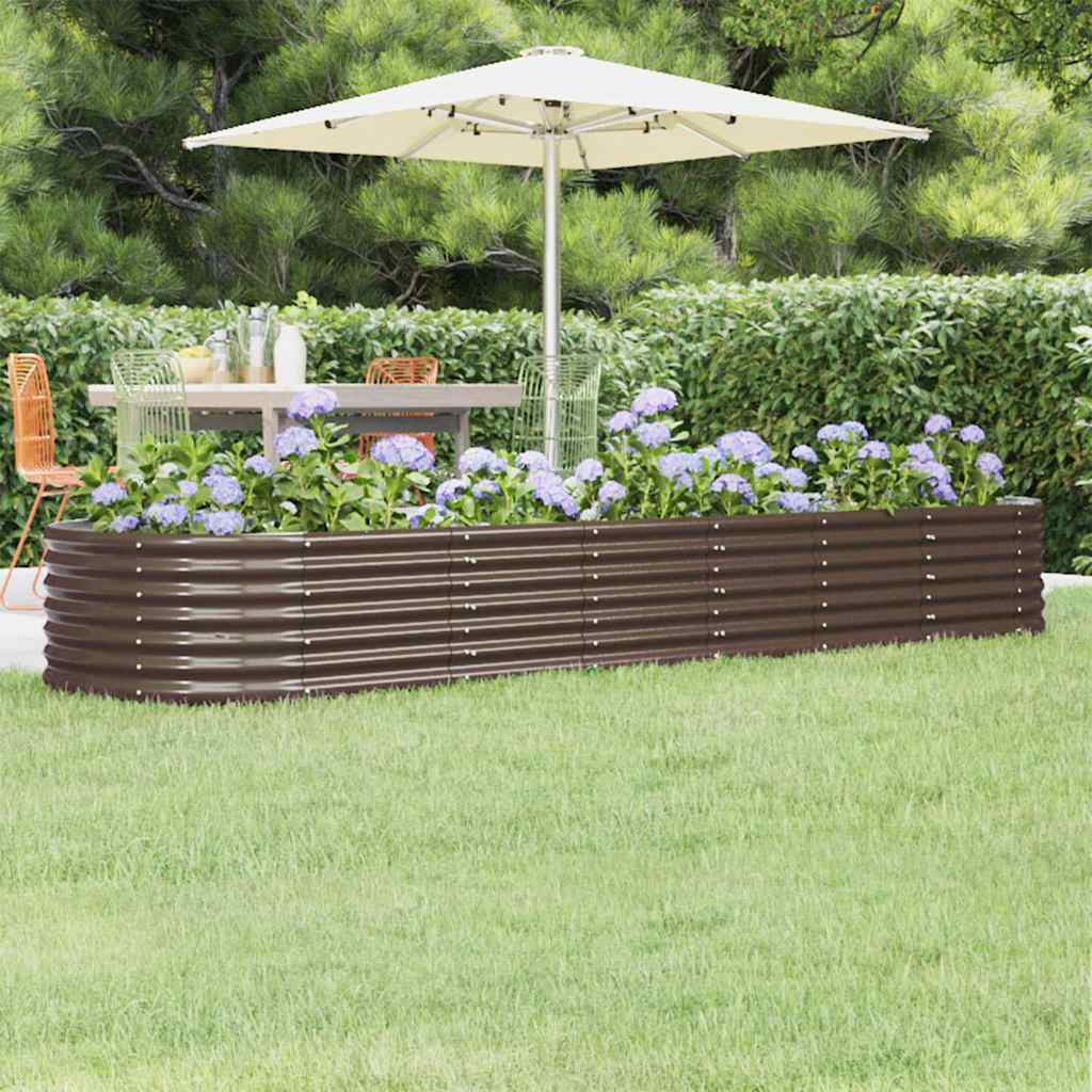 Plantenbak 296x80x36 cm gegalvaniseerd staal bruin