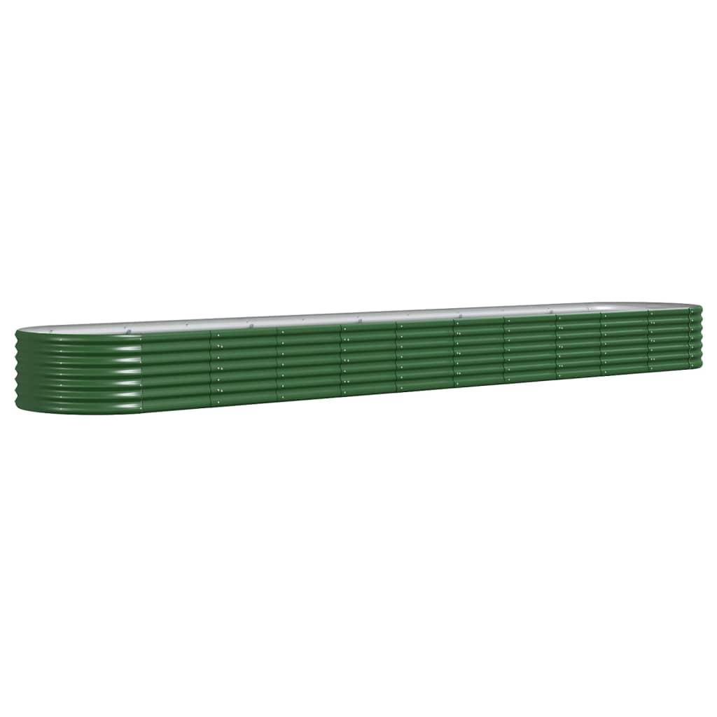 Plantenbak 440x80x36 cm gegalvaniseerd staal groen – afbeelding 2