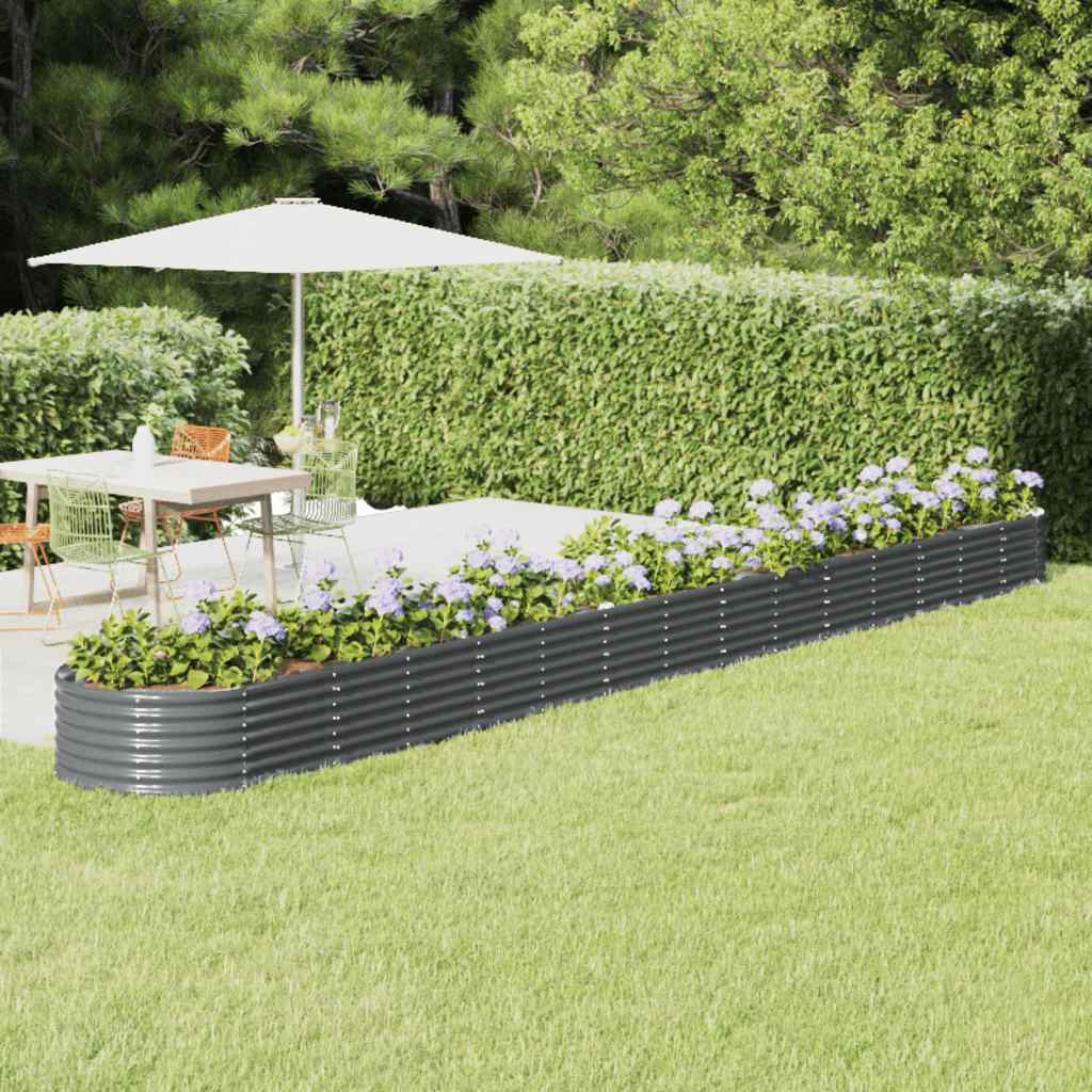 Plantenbak 620x80x36 cm gegalvaniseerd staal antracietkleurig