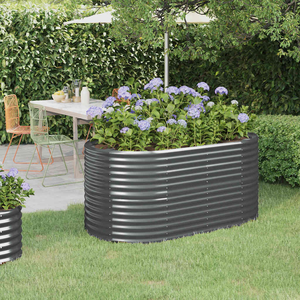 Plantenbak 152x80x68 cm gegalvaniseerd staal antracietkleurig