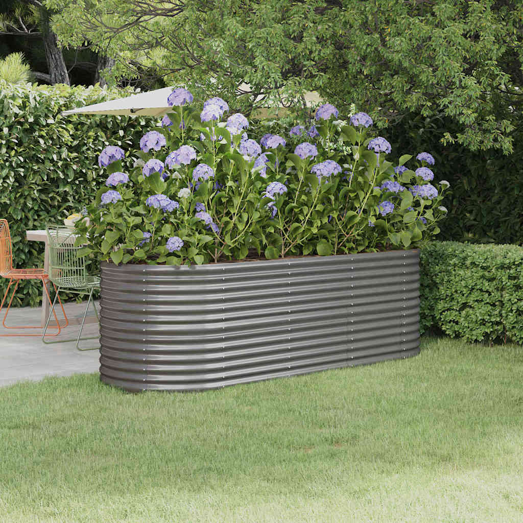 Plantenbak 224x80x68 cm gegalvaniseerd staal grijs