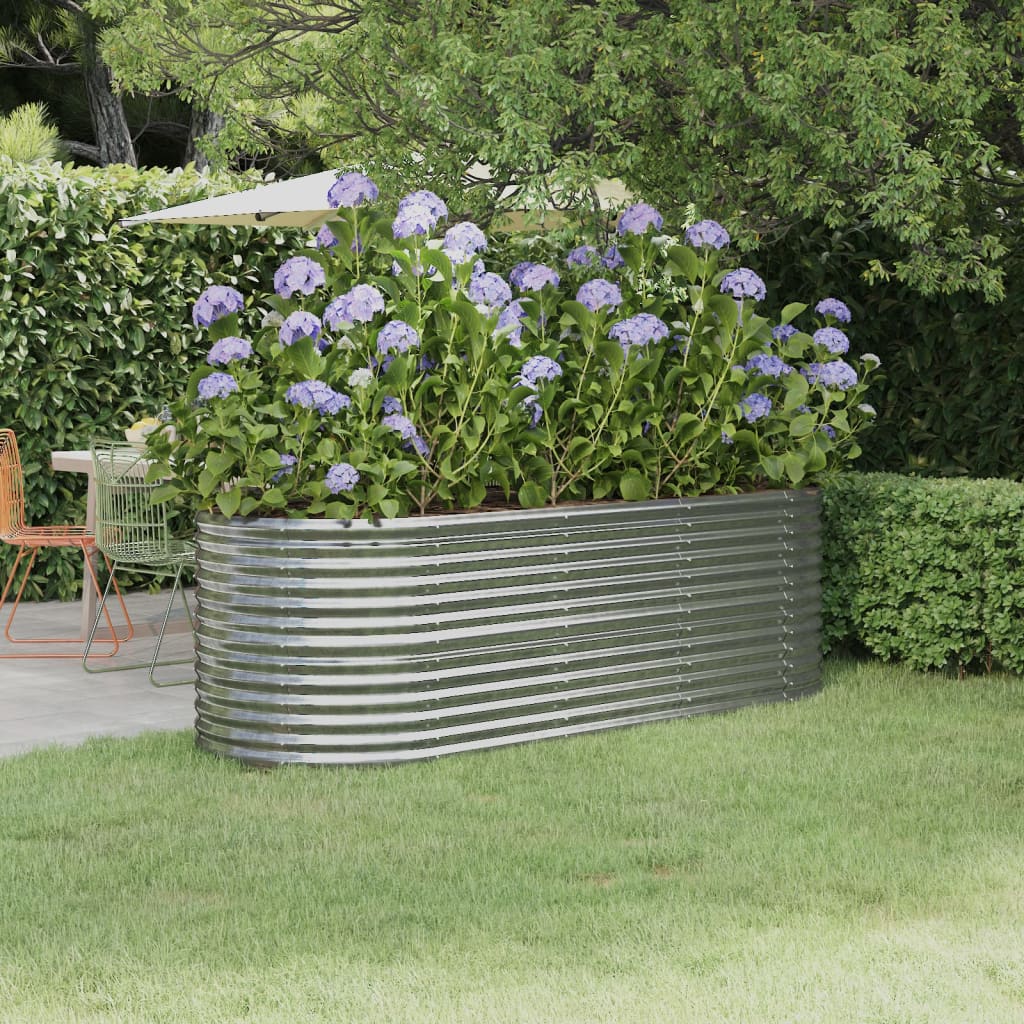 Plantenbak 224x80x68 cm gegalvaniseerd staal zilverkleurig