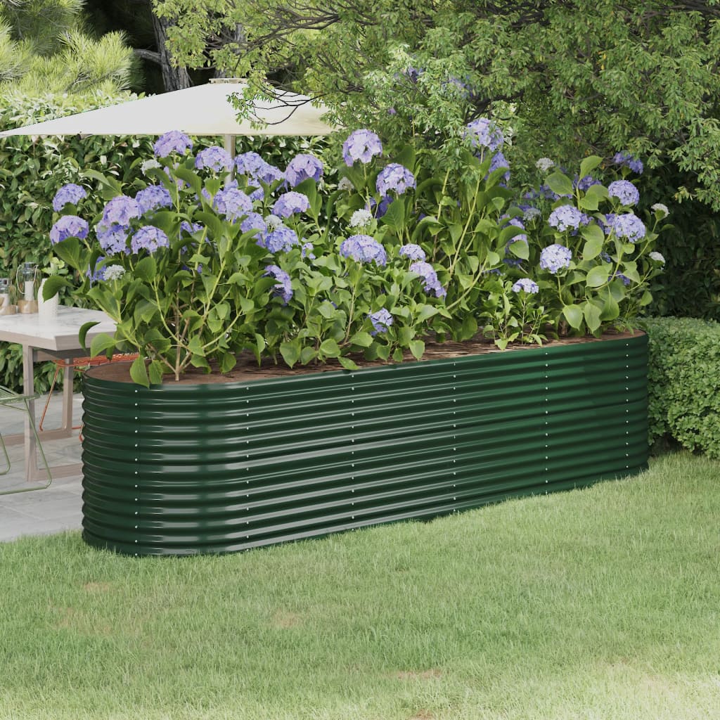 Plantenbak 296x80x68 cm gegalvaniseerd staal groen