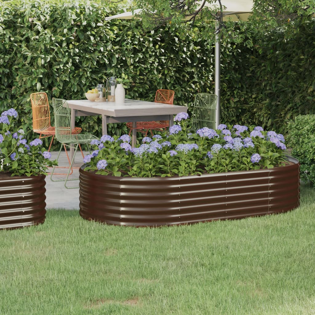 Plantenbak 175x100x36 cm gegalvaniseerd staal bruin