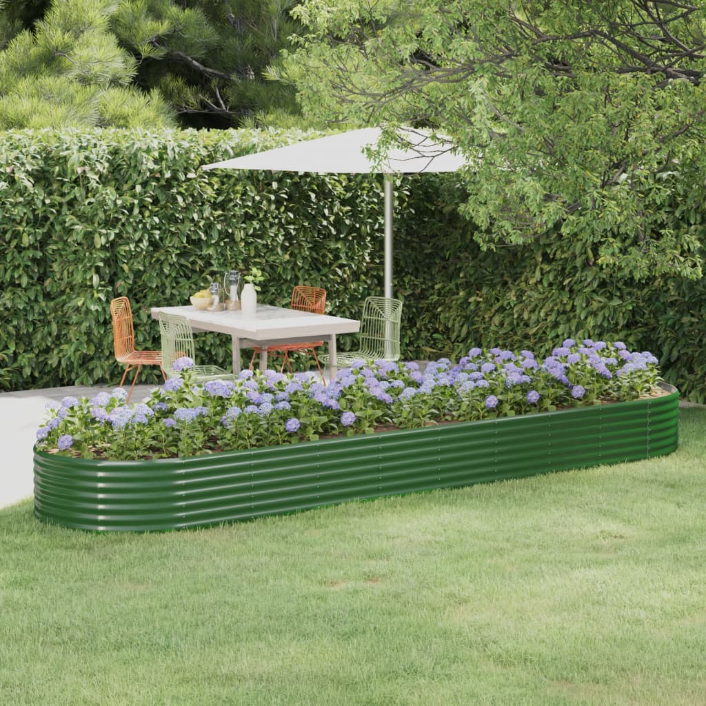 Plantenbak 396x100x36 cm gegalvaniseerd staal groen