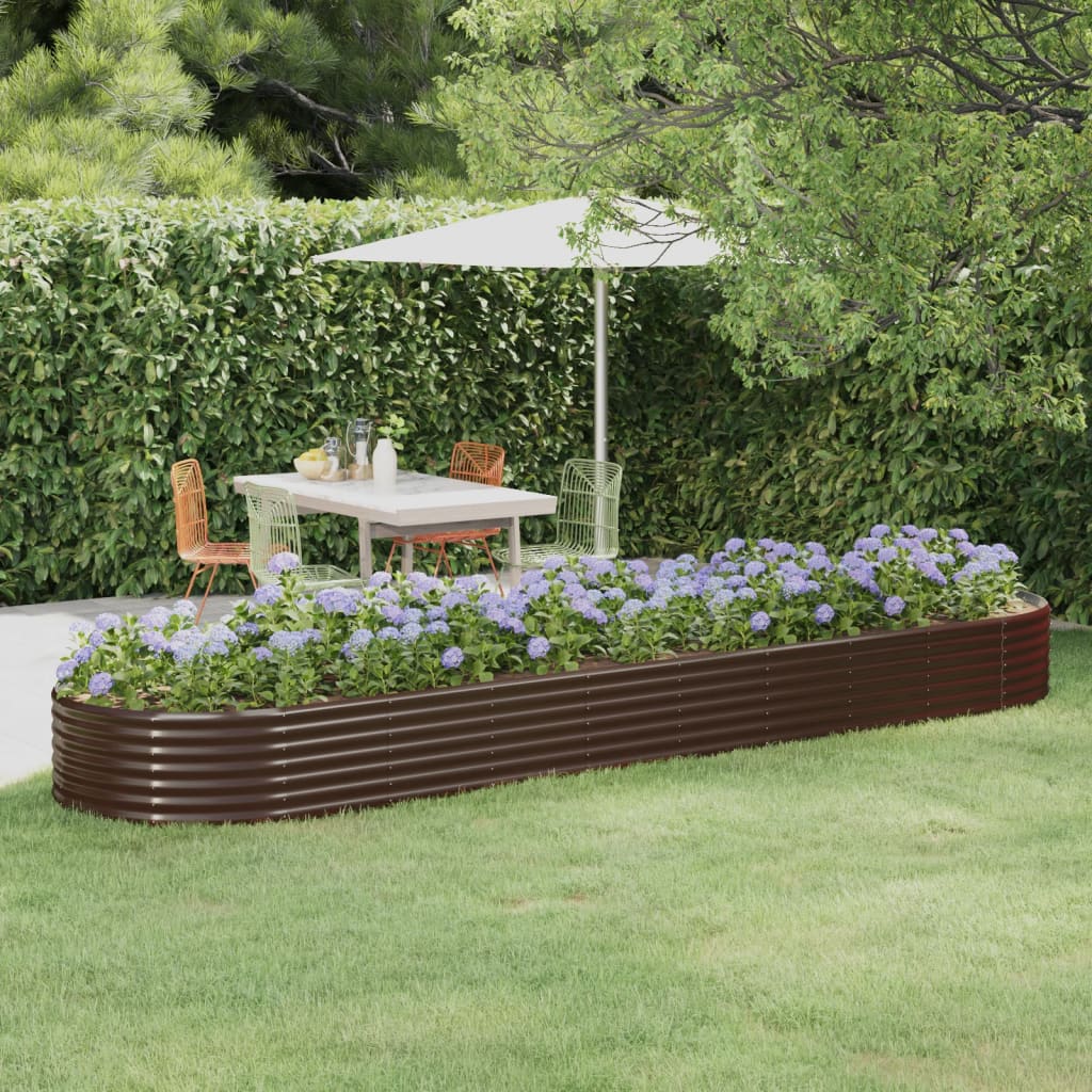 Plantenbak 396x100x36 cm gegalvaniseerd staal bruin – afbeelding 1