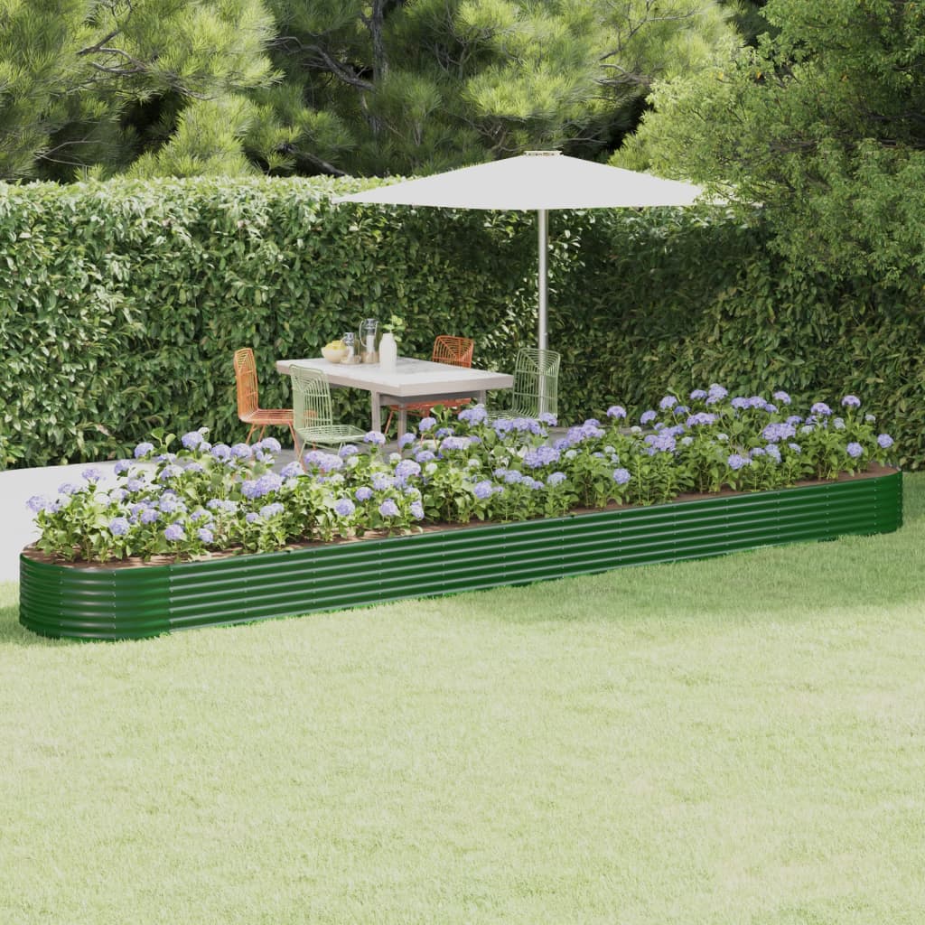 Plantenbak 544x100x36 cm gegalvaniseerd staal groen