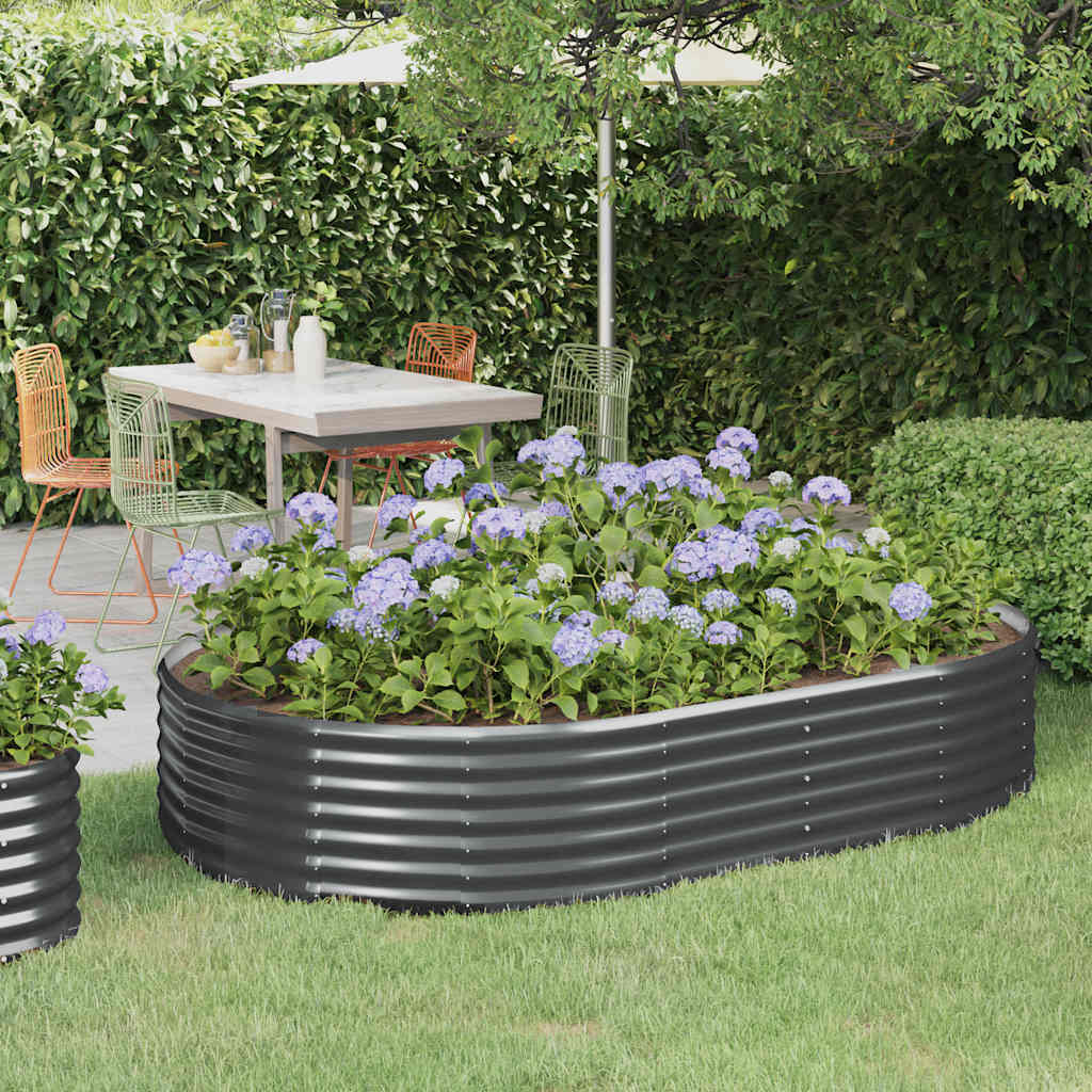 Plantenbak 214x140x36 cm gegalvaniseerd staal antracietkleurig