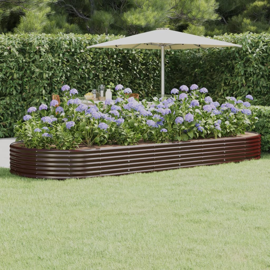 Plantenbak 373x140x36 cm gegalvaniseerd staal bruin – afbeelding 1