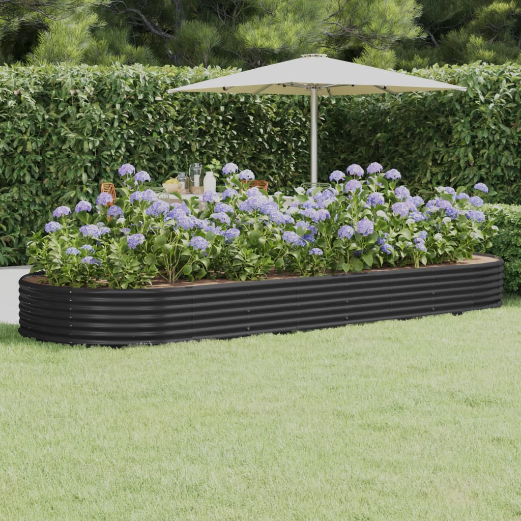 Plantenbak 373x140x36 cm gegalvaniseerd staal antracietkleurig – afbeelding 1