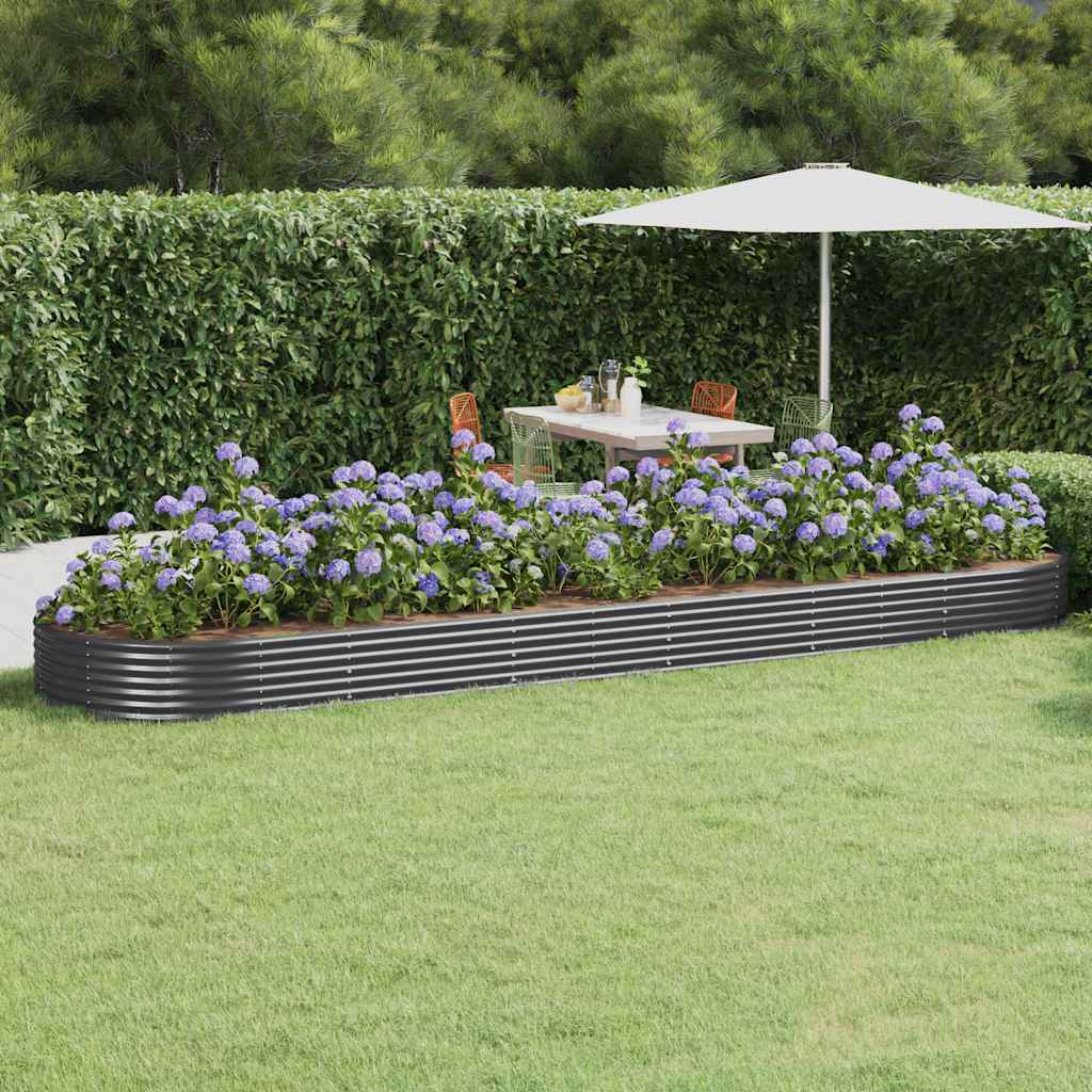 Plantenbak 523x140x36 cm gegalvaniseerd staal antracietkleurig – afbeelding 1