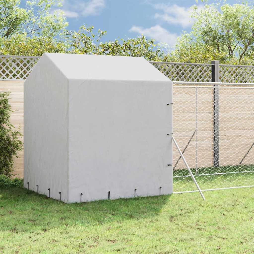 Hondenkennel met dak 2x10x2,5 m gegalvaniseerd staal zilver
