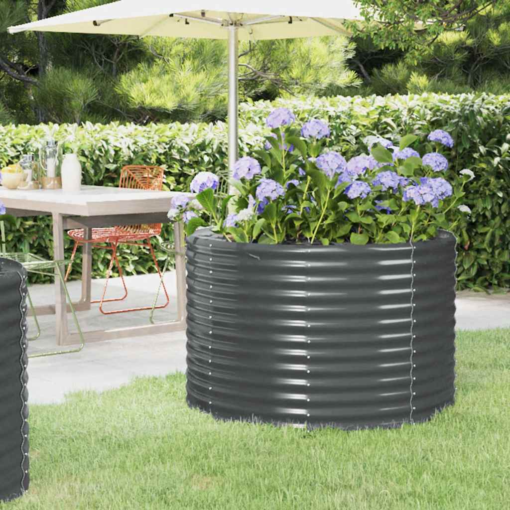 Plantenbak 100x100x68 cm gegalvaniseerd staal antracietkleurig – afbeelding 1