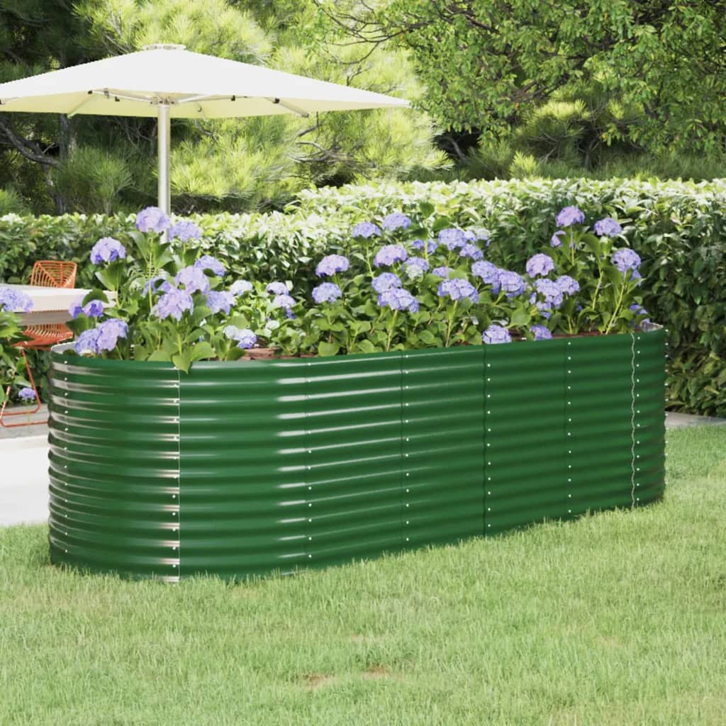 Plantenbak 249x100x68 cm gegalvaniseerd staal groen – afbeelding 1