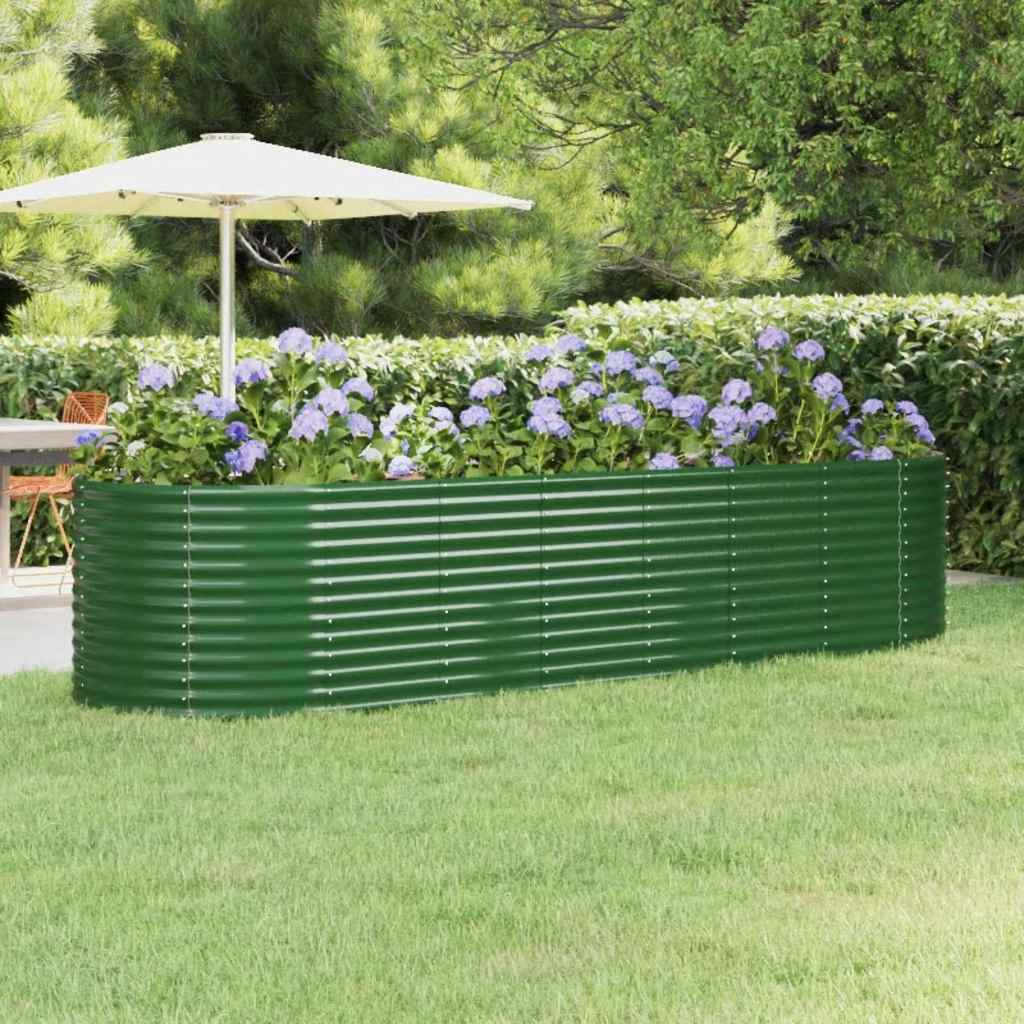 Plantenbak 322x100x68 cm gegalvaniseerd staal groen
