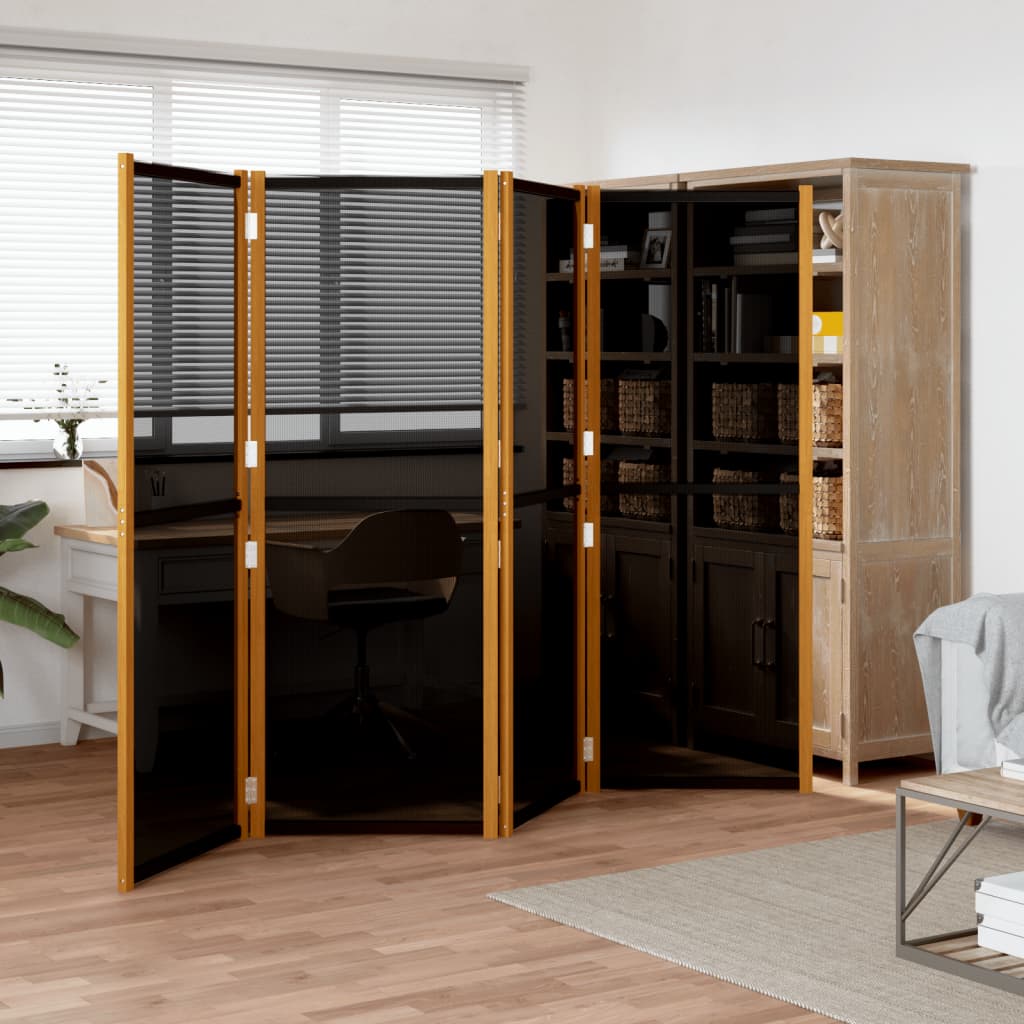 Kamerscherm met 4 panelen 280x180 cm zwart – afbeelding 1