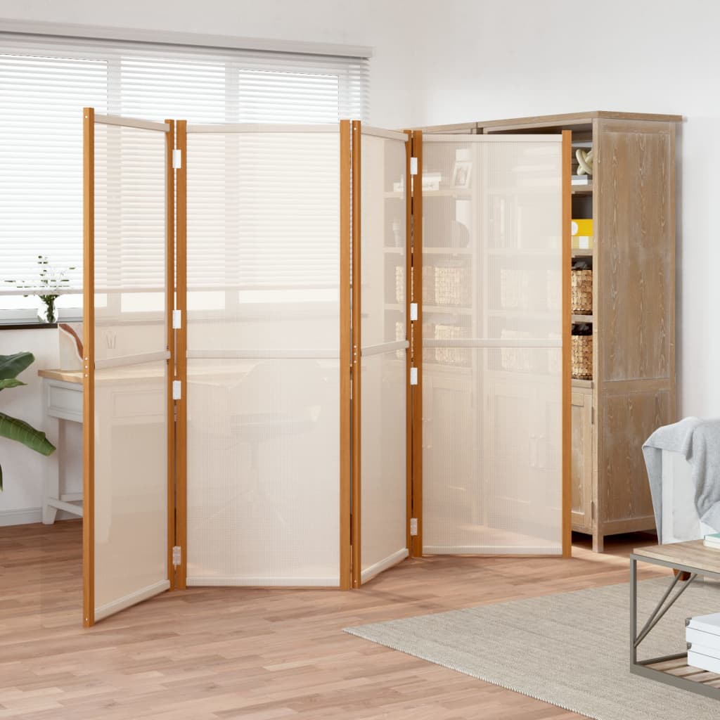 Kamerscherm met 4 panelen 280x180 cm crèmewit