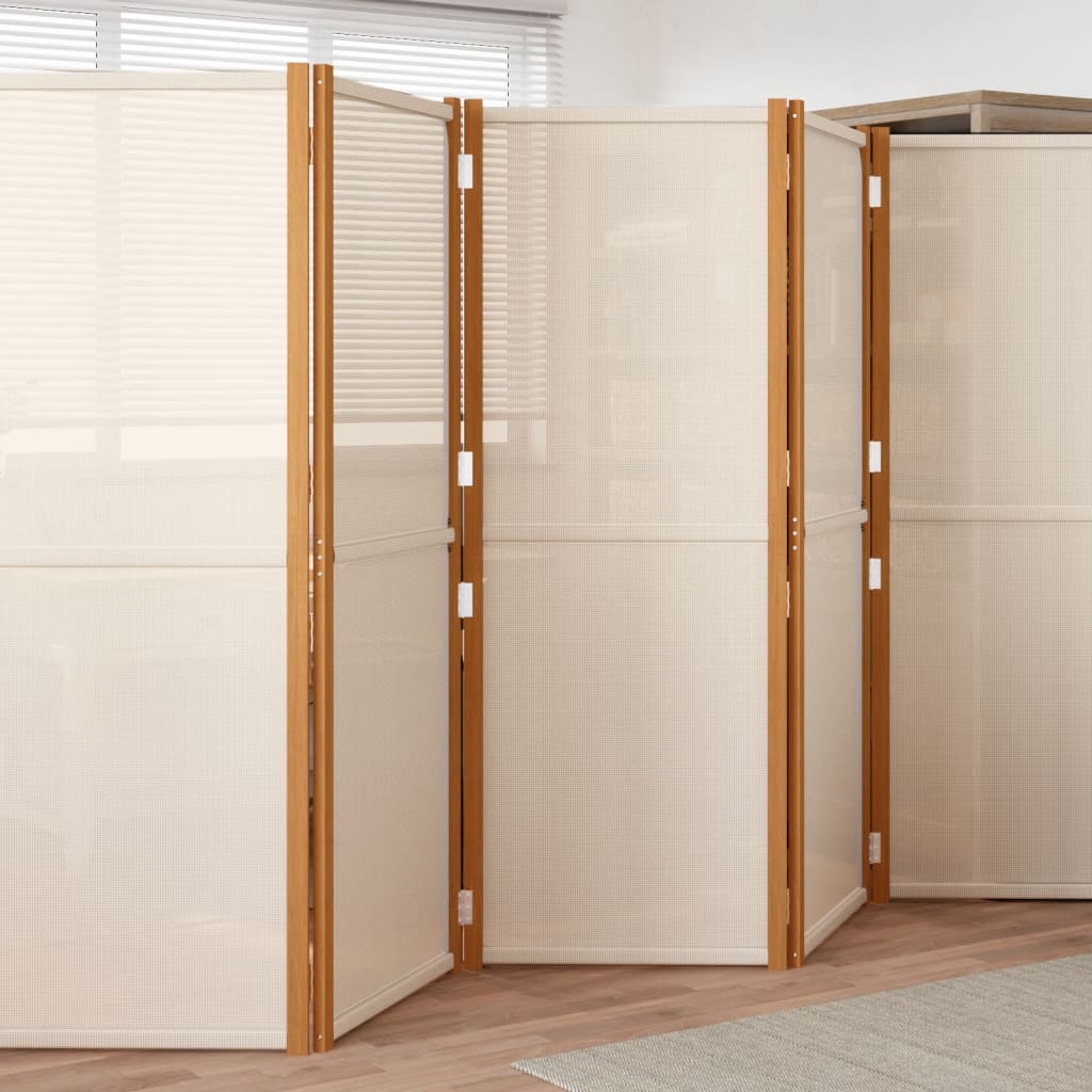 Kamerscherm met 5 panelen 350x180 cm crèmewit