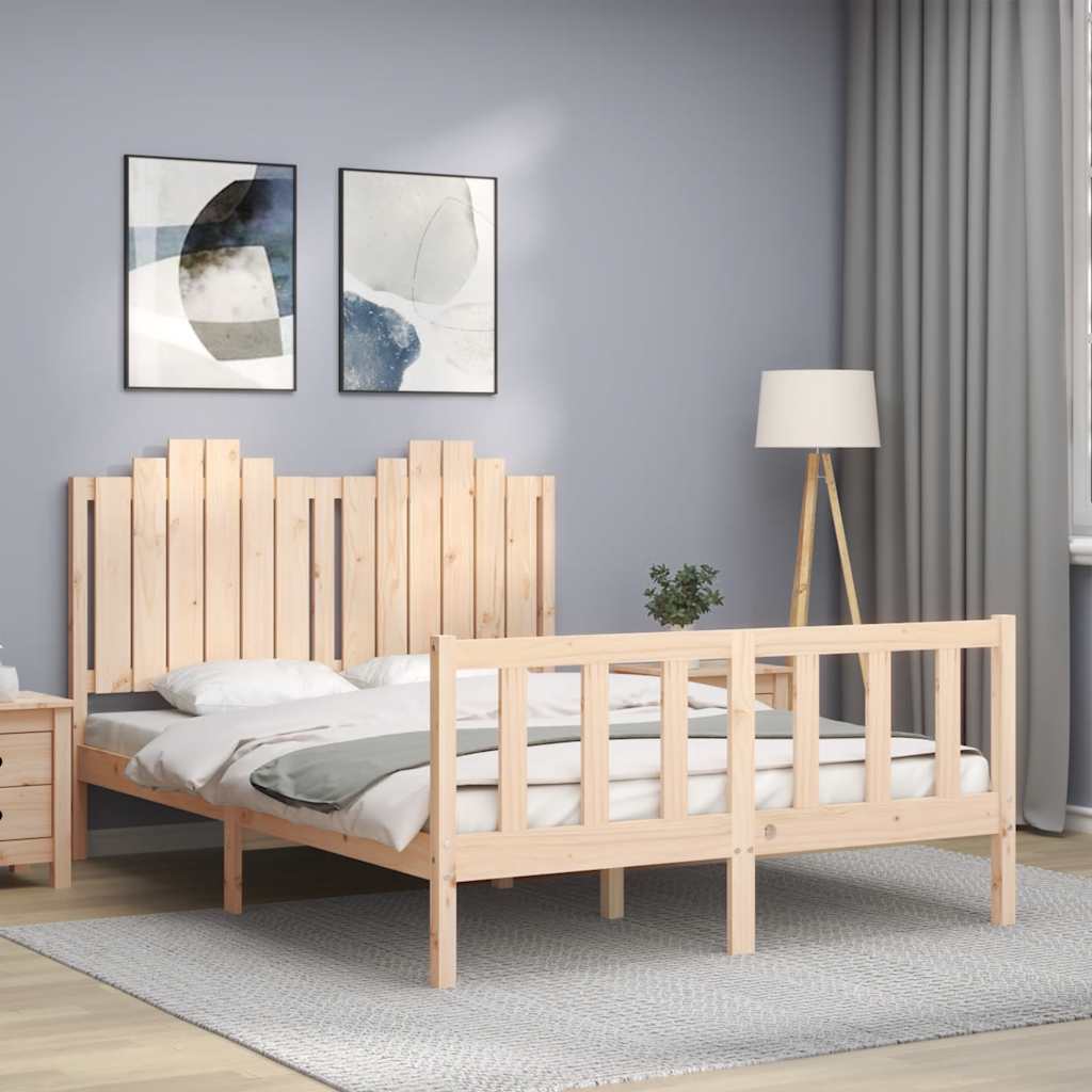 Bedframe zonder matras massief grenenhout 140x200 cm – afbeelding 1