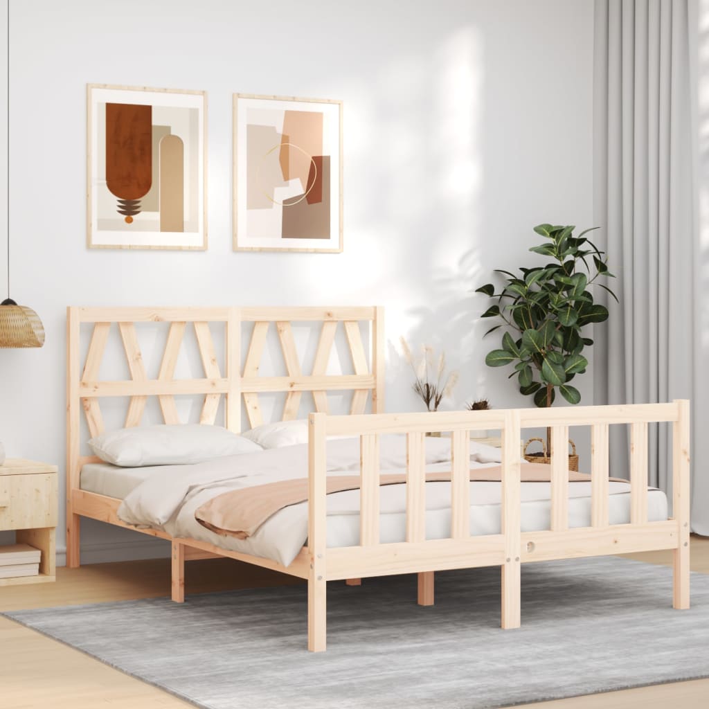 Bedframe zonder matras massief grenenhout 140x200 cm – afbeelding 1