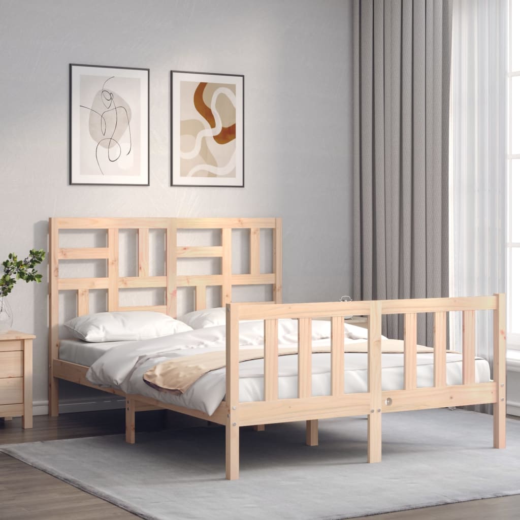 Bedframe zonder matras massief grenenhout 140x200 cm – afbeelding 1