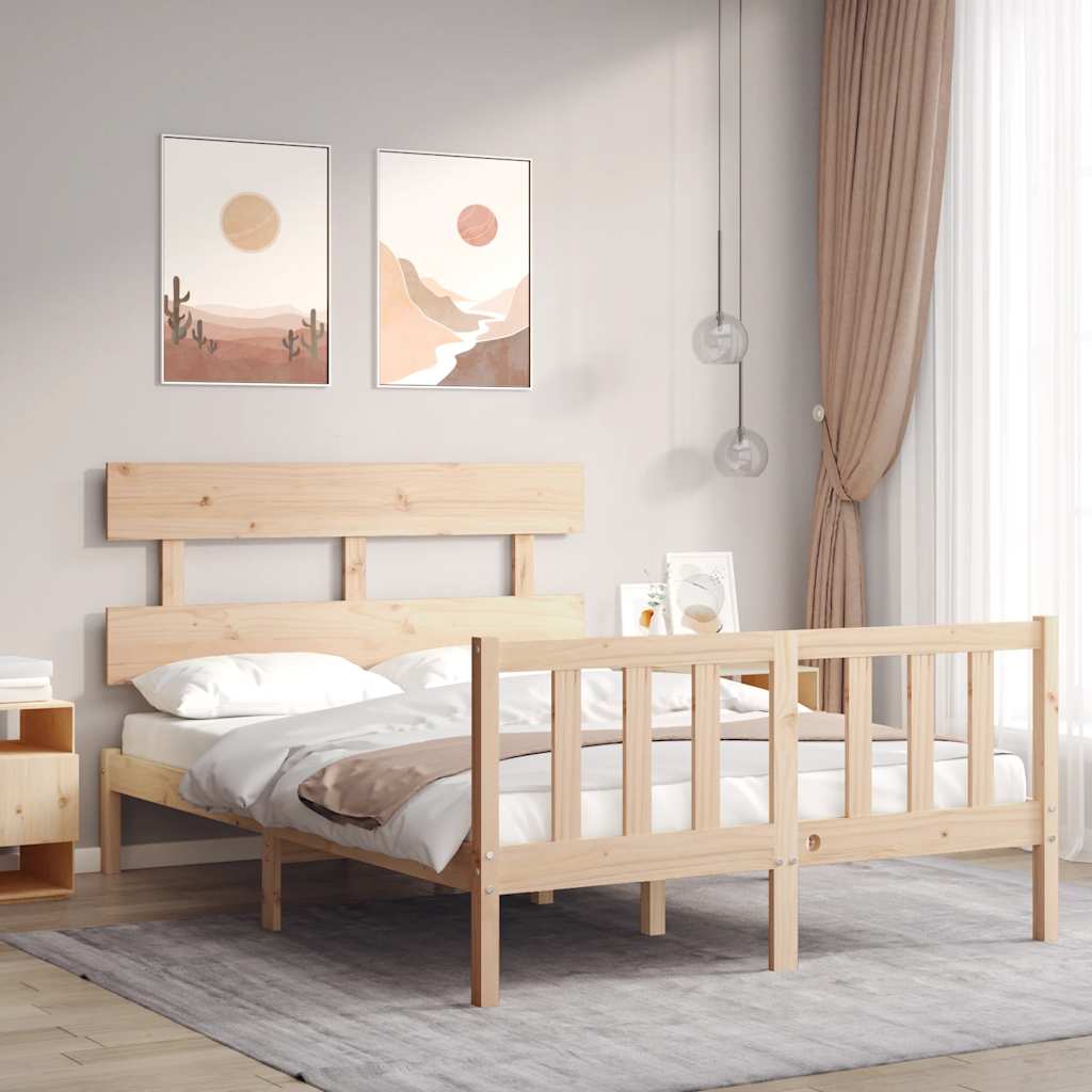 Bedframe zonder matras massief grenenhout 140x200 cm – afbeelding 1