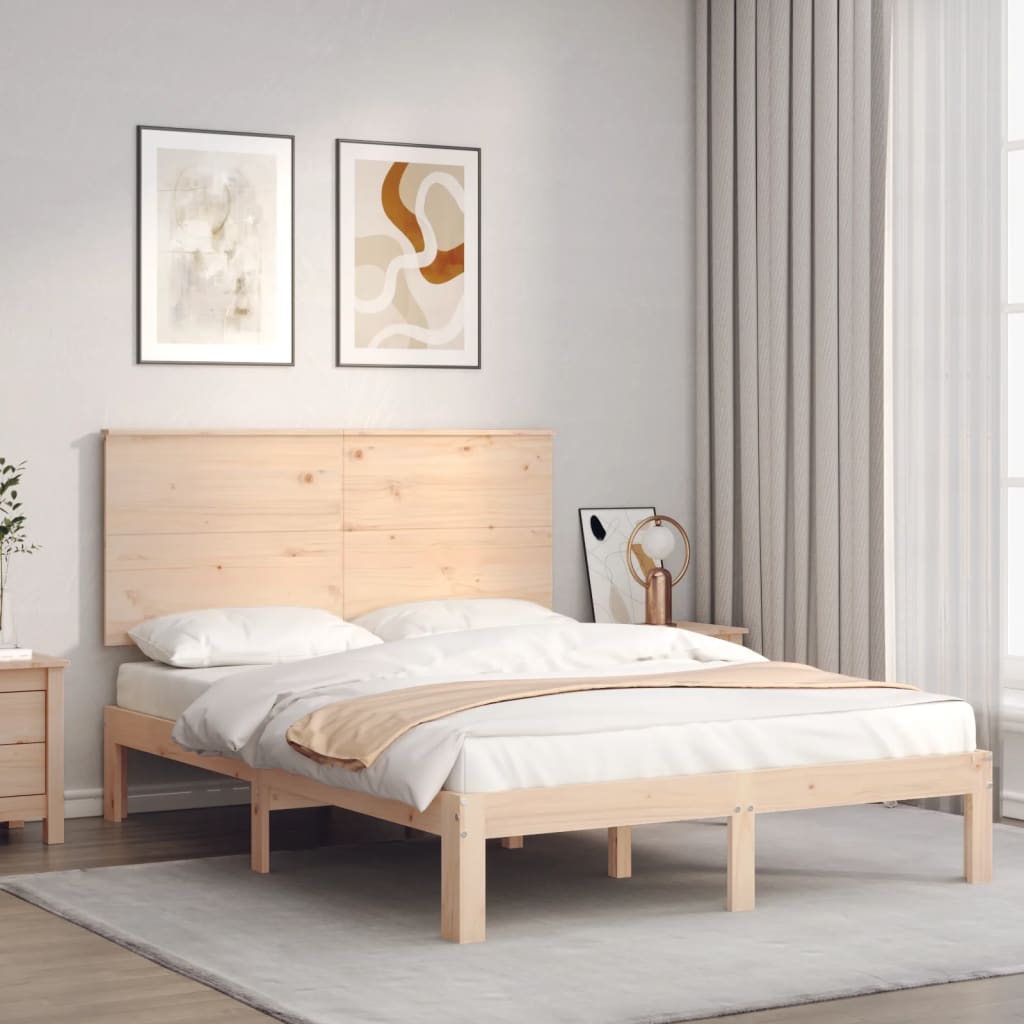 Bedframe zonder matras massief grenenhout 140x190 cm