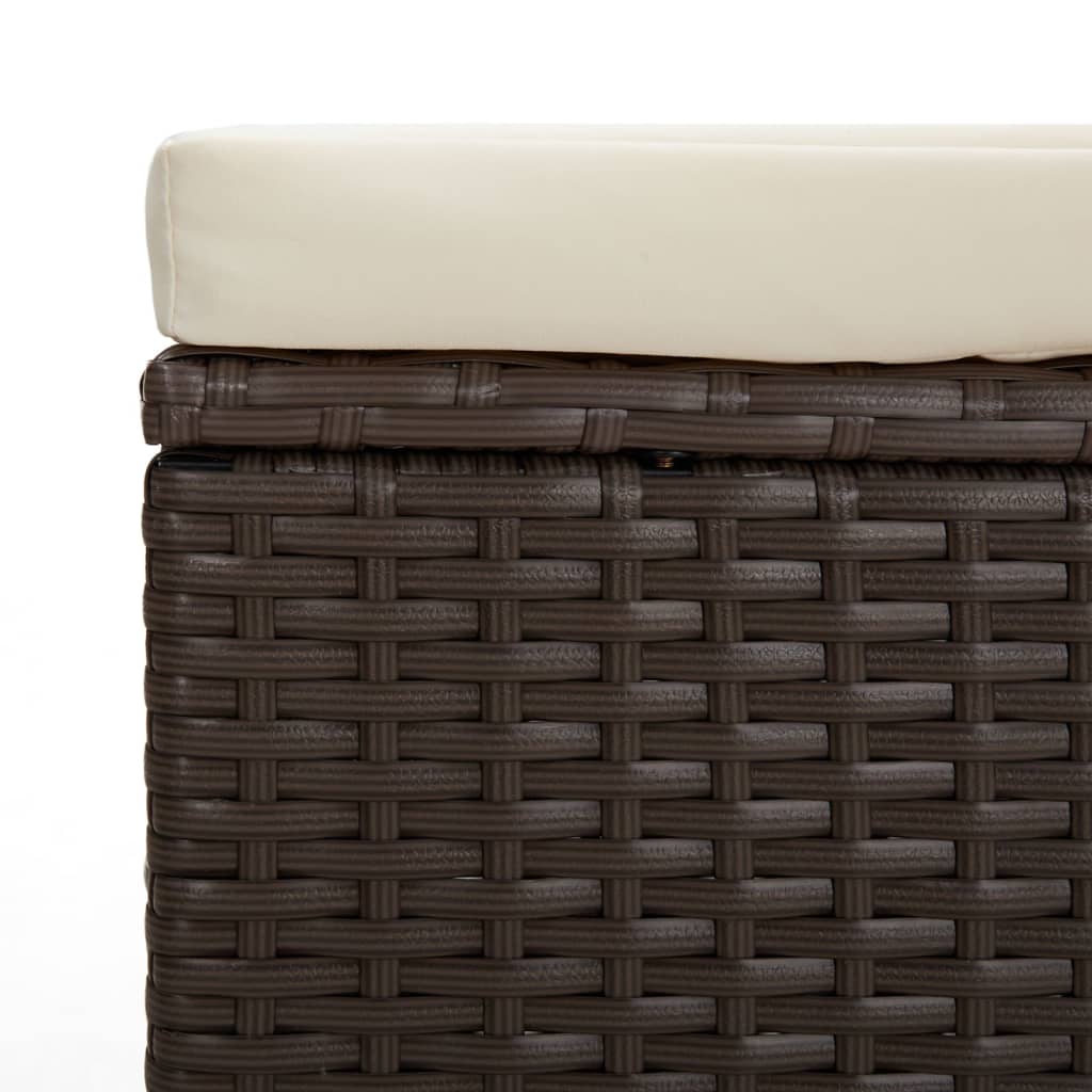 Hockers met kussens 2 st 40x30x40 cm poly rattan bruin – afbeelding 8