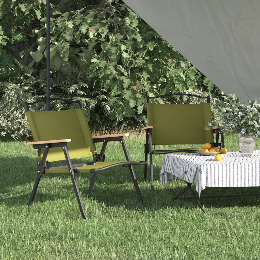 Campingstoelen 2 st 54x43x59 cm oxford stof groen – afbeelding 1