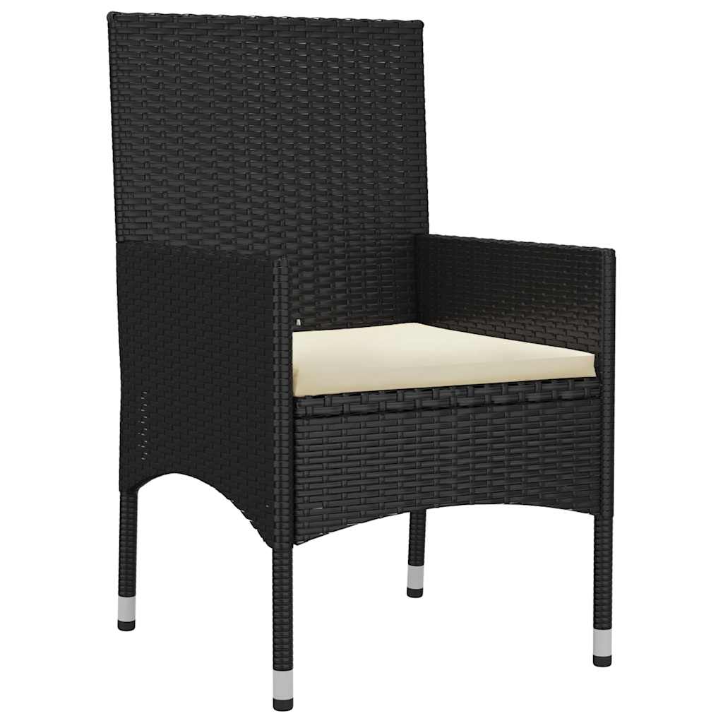 6-delige Loungeset met kussens poly rattan zwart – afbeelding 10