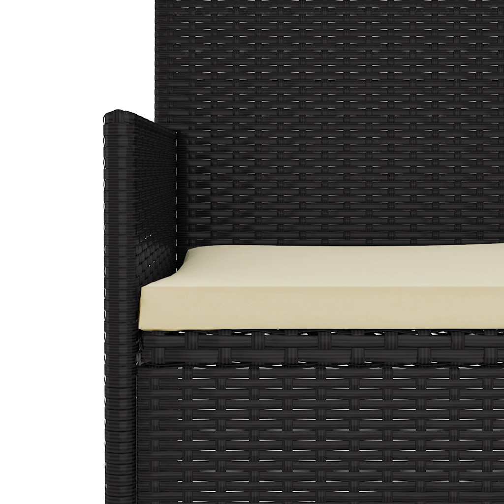 6-delige Loungeset met kussens poly rattan zwart – afbeelding 12