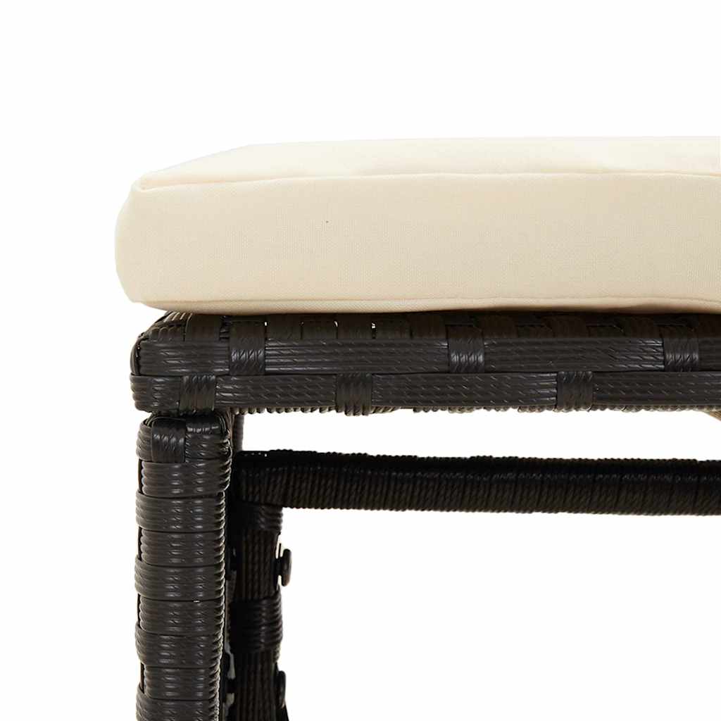 6-delige Loungeset met kussens poly rattan zwart – afbeelding 9