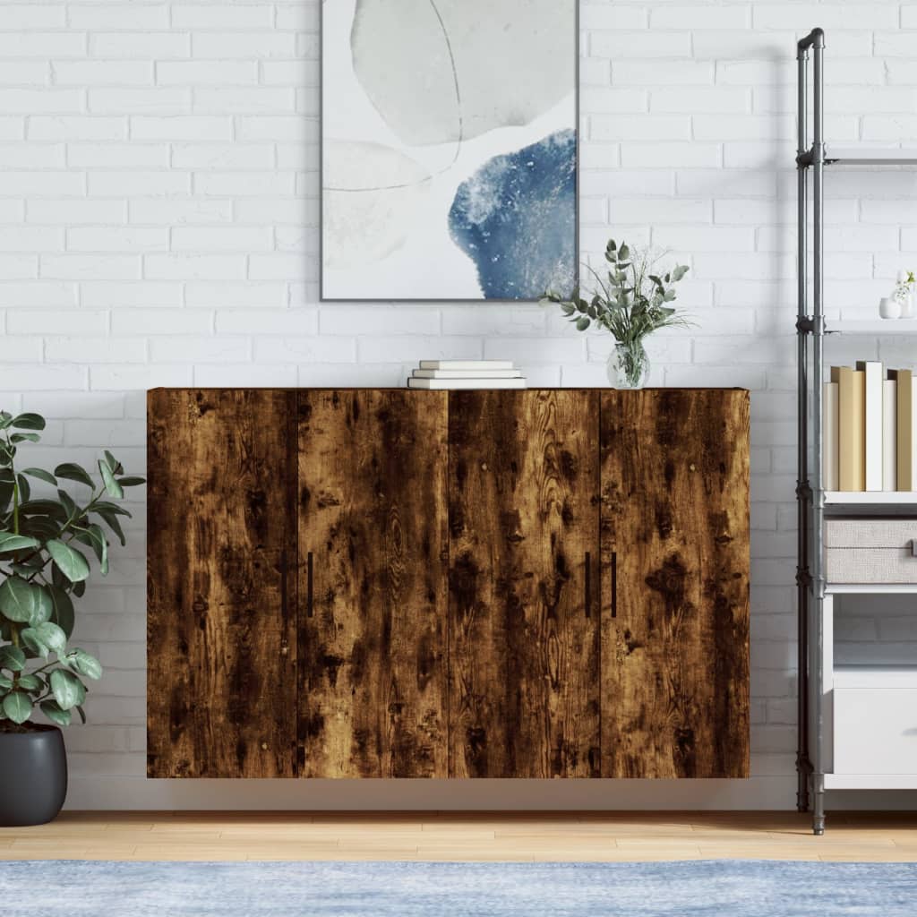Hangkasten 2 st 69,5x34x90 cm gerookt eikenkleurig