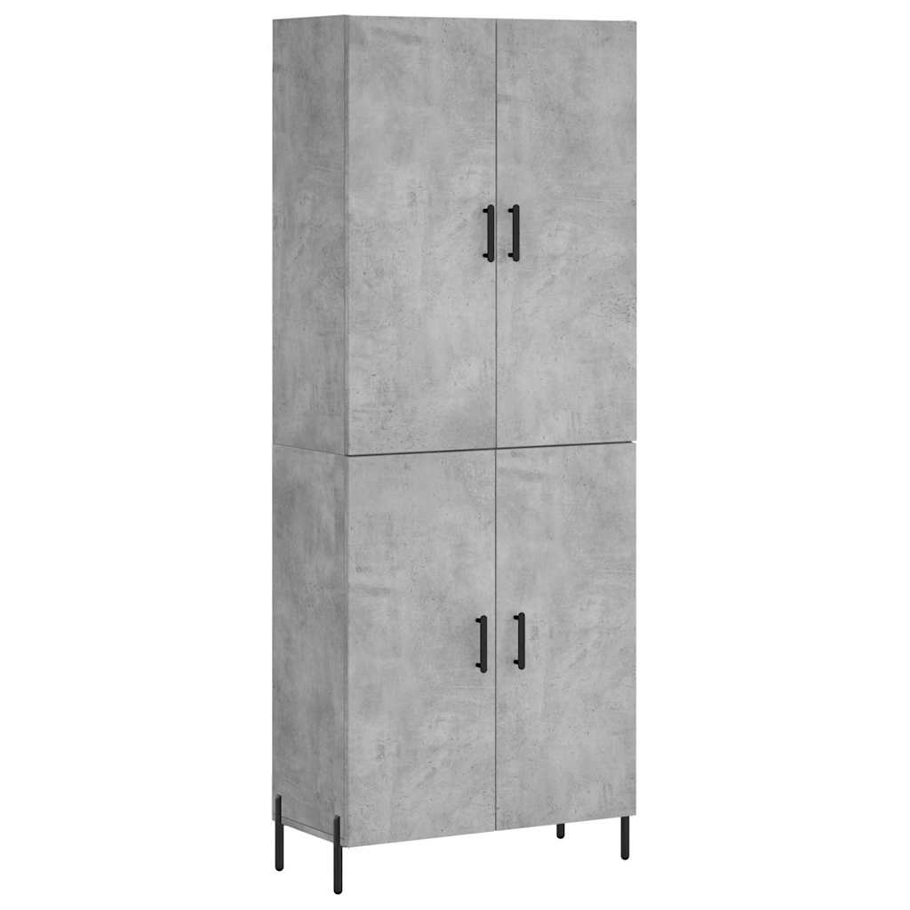Hoge kast 69,5x34x180 cm bewerkt hout betongrijs – afbeelding 2