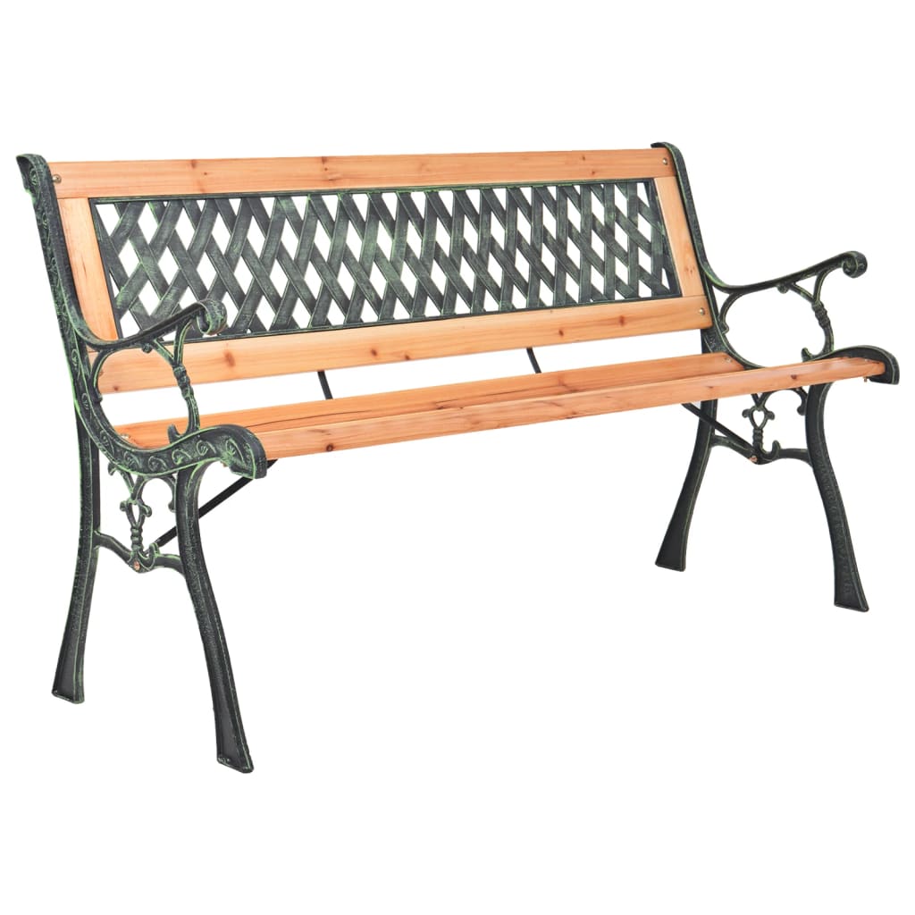 Tuinbank 116 cm gietijzer en massief vurenhout