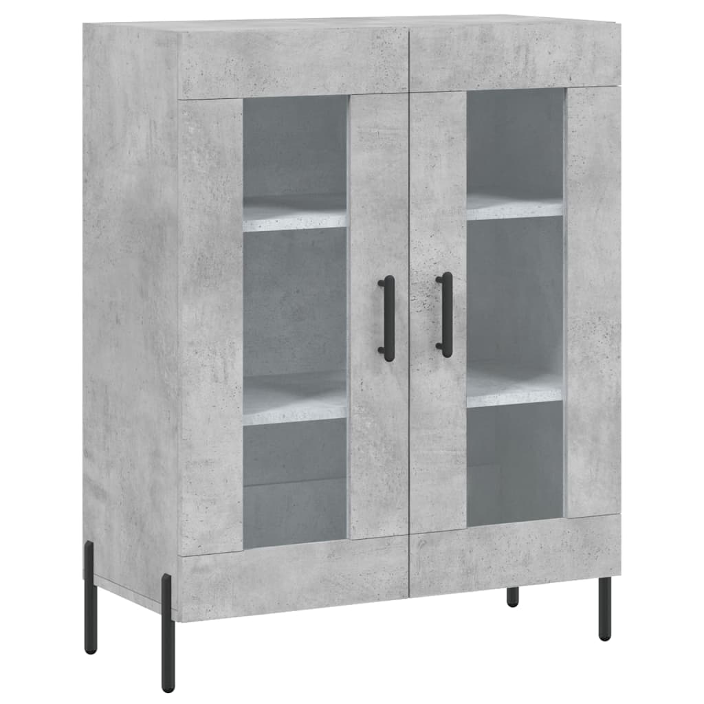Hoge kast 69,5x34x180 cm bewerkt hout betongrijs – afbeelding 7