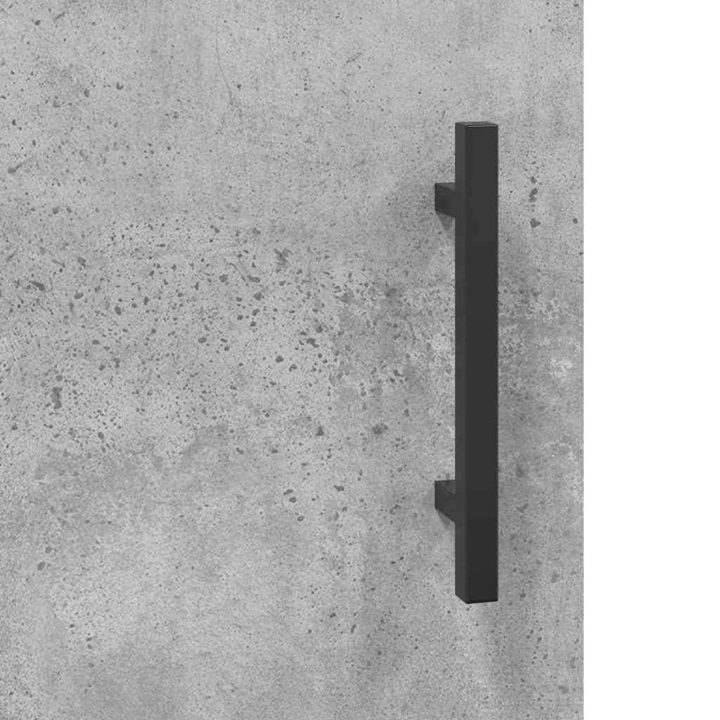 Hoge kast 69,5x34x180 cm bewerkt hout betongrijs – afbeelding 10