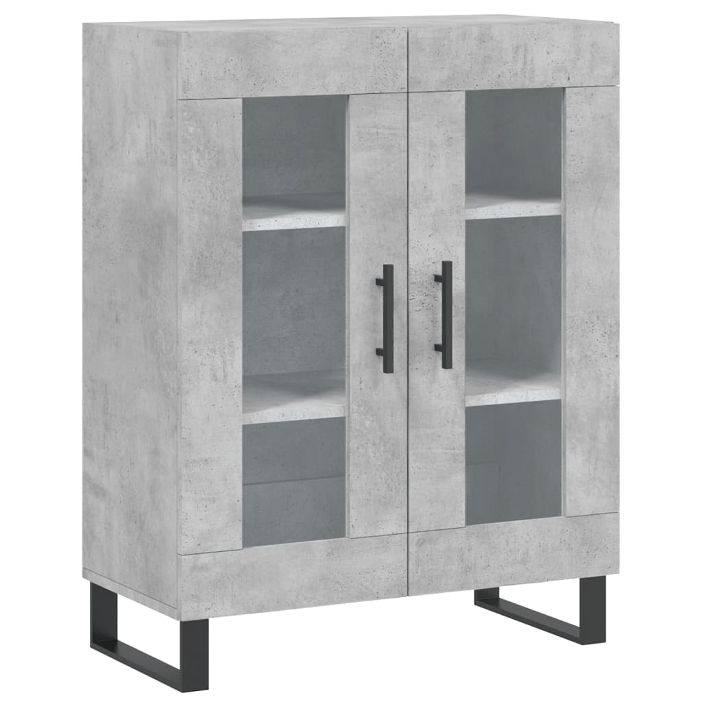Hoge kast 69,5x34x180 cm bewerkt hout betongrijs – afbeelding 7