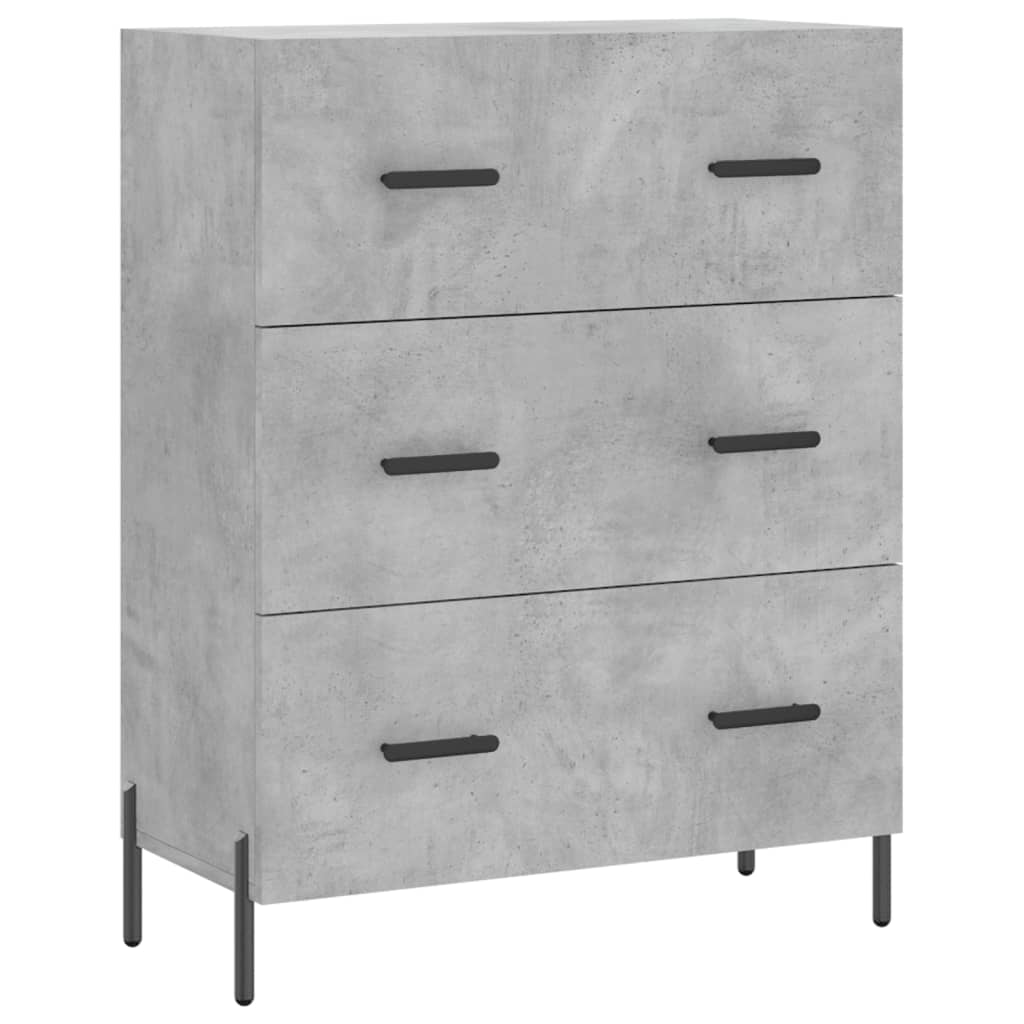 Hoge kast 69,5x34x180 cm bewerkt hout betongrijs – afbeelding 7