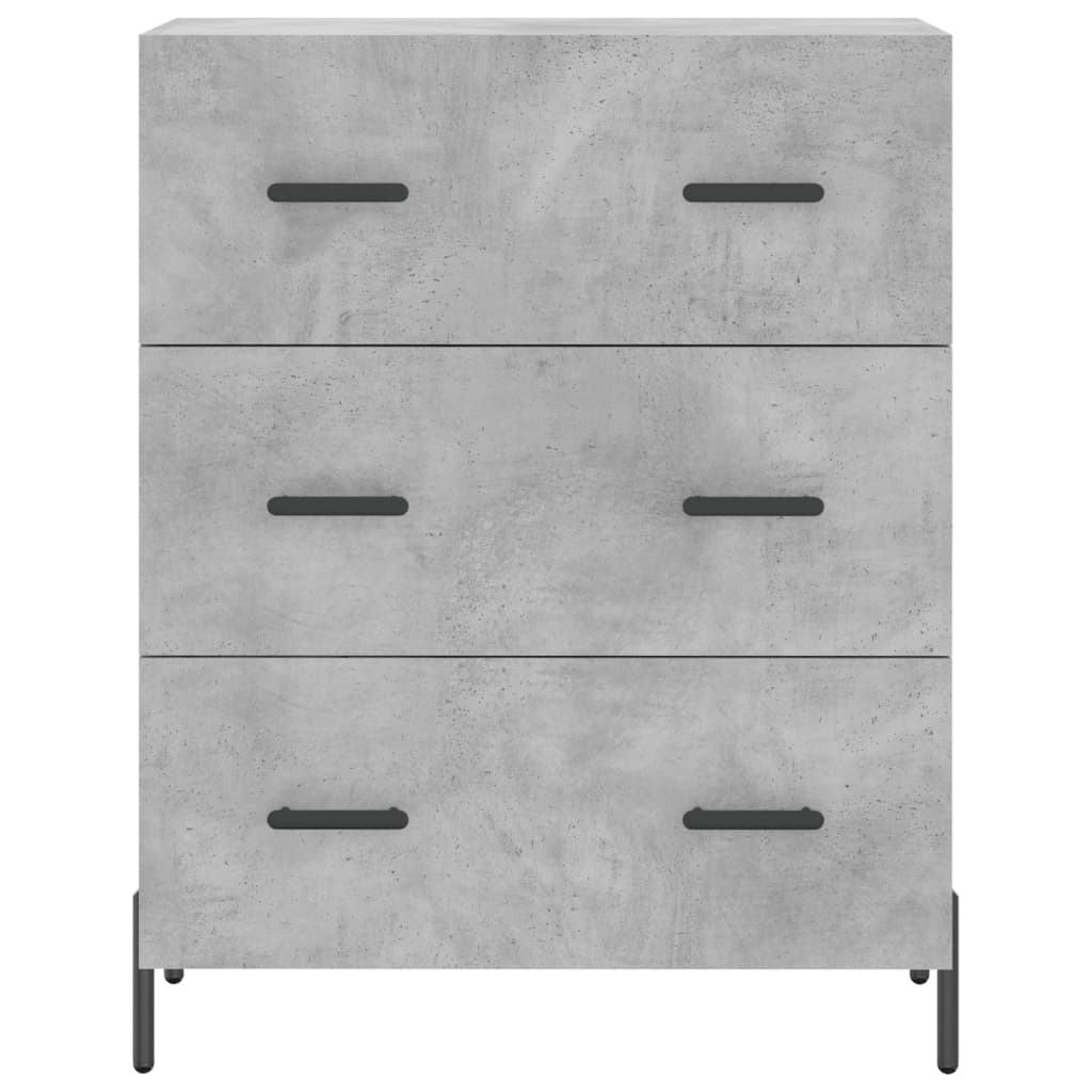 Hoge kast 69,5x34x180 cm bewerkt hout betongrijs – afbeelding 8