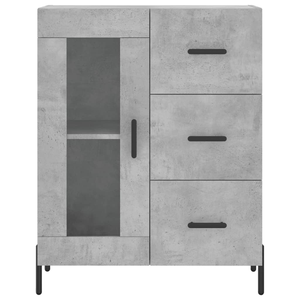 Hoge kast 69,5x34x180 cm bewerkt hout betongrijs – afbeelding 8