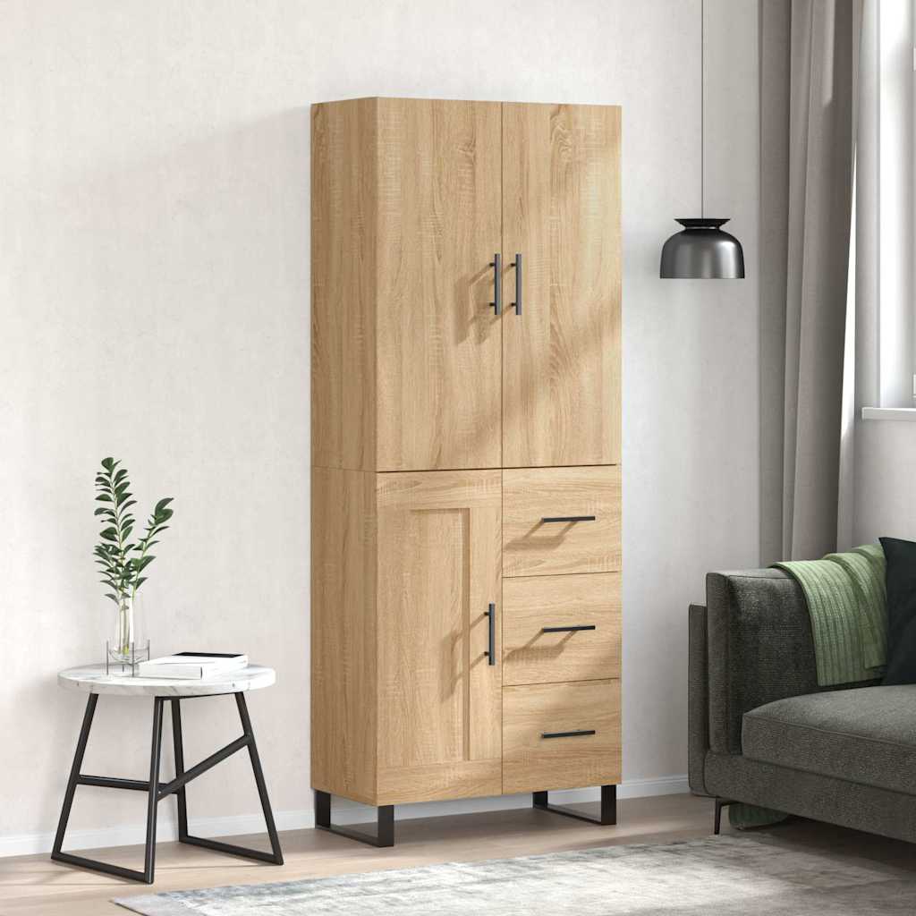 Hoge kast 69,5x34x180 cm bewerkt hout sonoma eikenkleurig