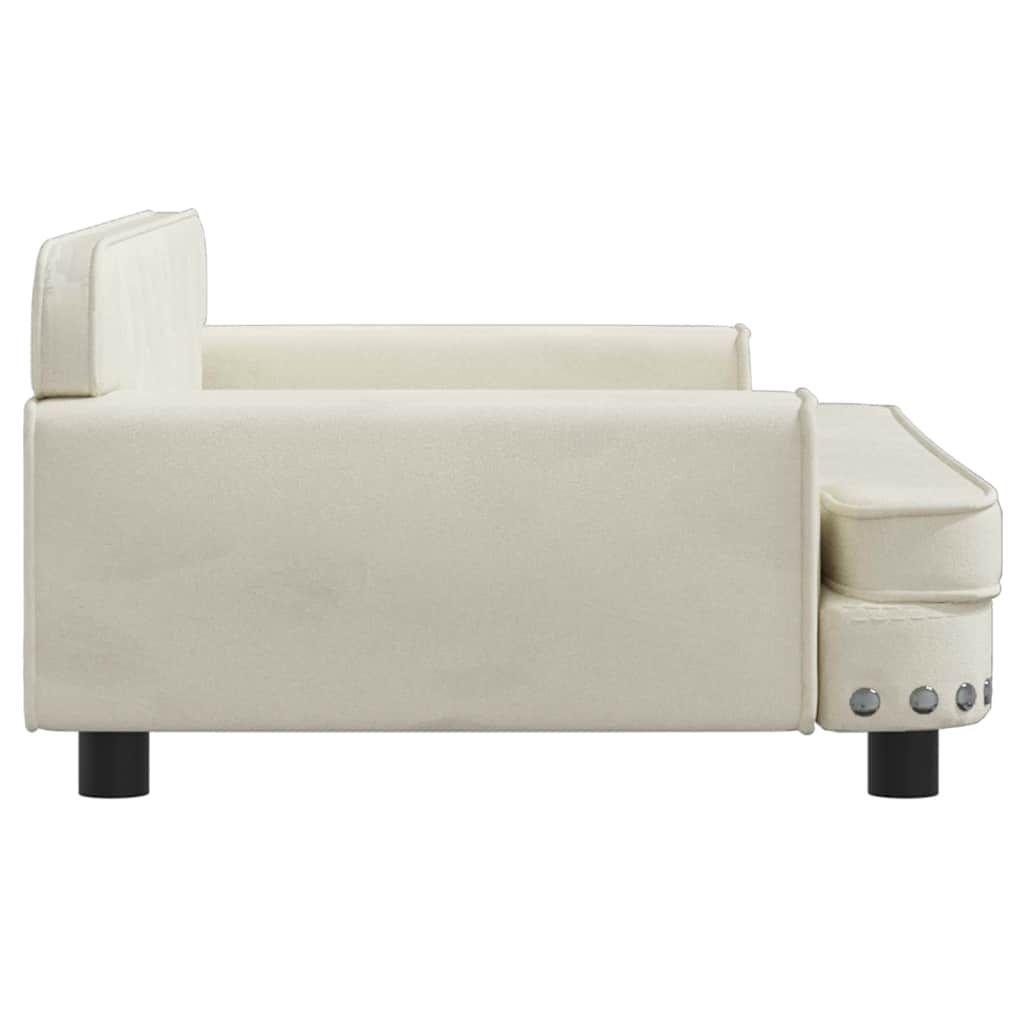 Kinderbank 90x53x30 cm fluweel crèmekleurig – afbeelding 4