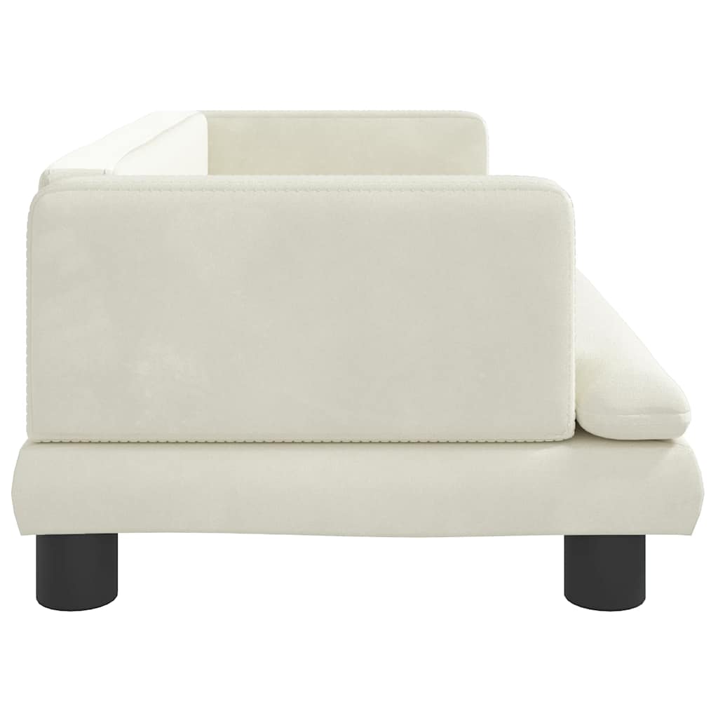 Kinderbank 80x45x30 cm fluweel crèmekleurig – afbeelding 4