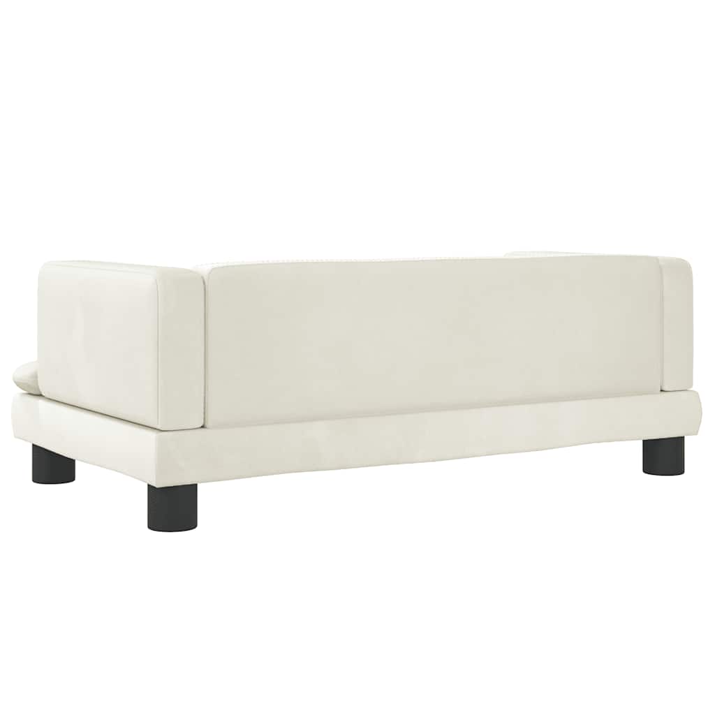 Kinderbank 80x45x30 cm fluweel crèmekleurig – afbeelding 5