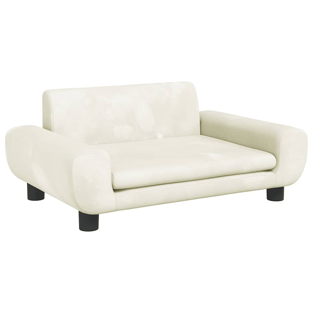 Kinderbank 70x45x33 cm fluweel crèmekleurig – afbeelding 2